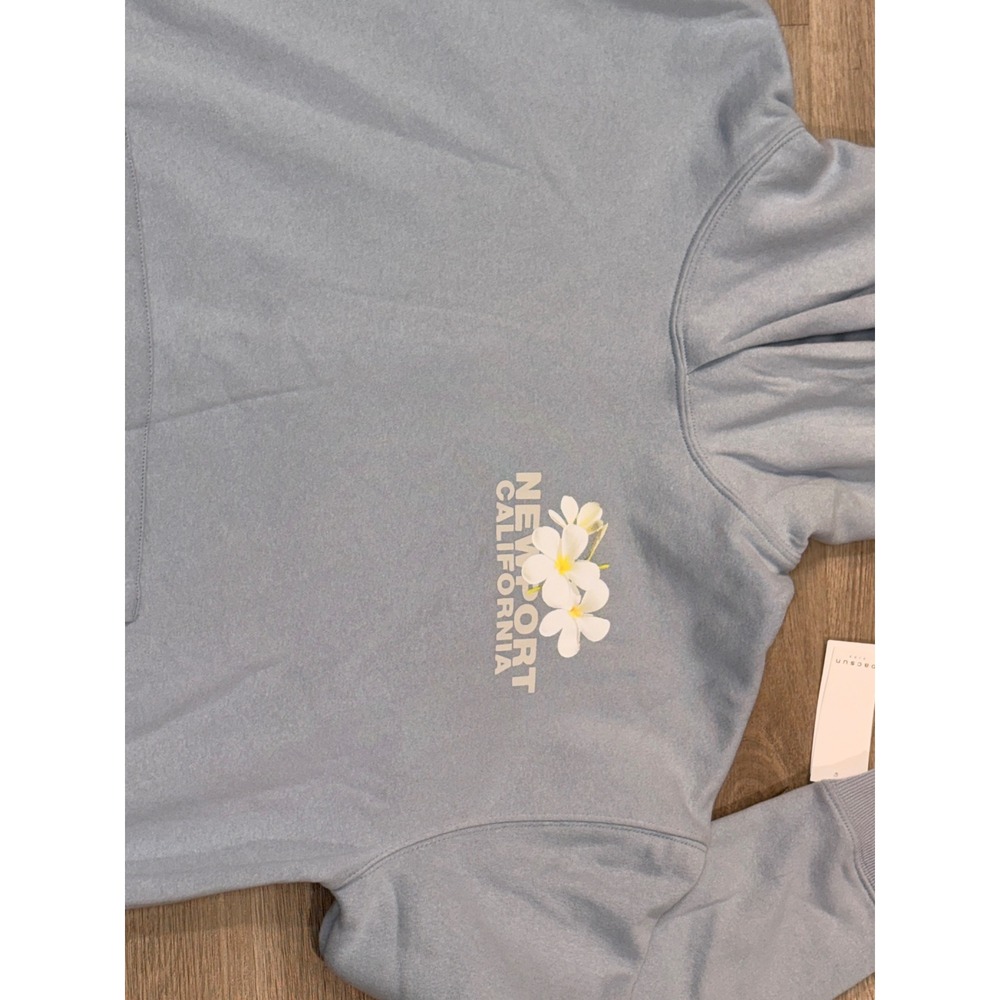 PacSun Kids XL 14/16 Newport California Seashell Oversized Hoodie Light Blue - Picture 4 of 9